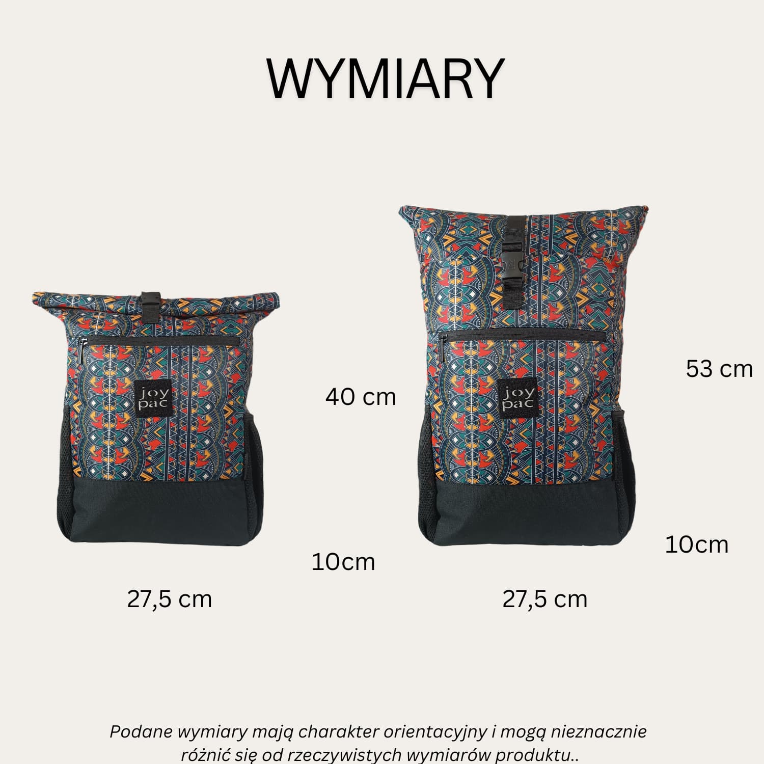 Plecak roll top wielofunkcyjny na laptopa JOYPAC Rollbag etniczny