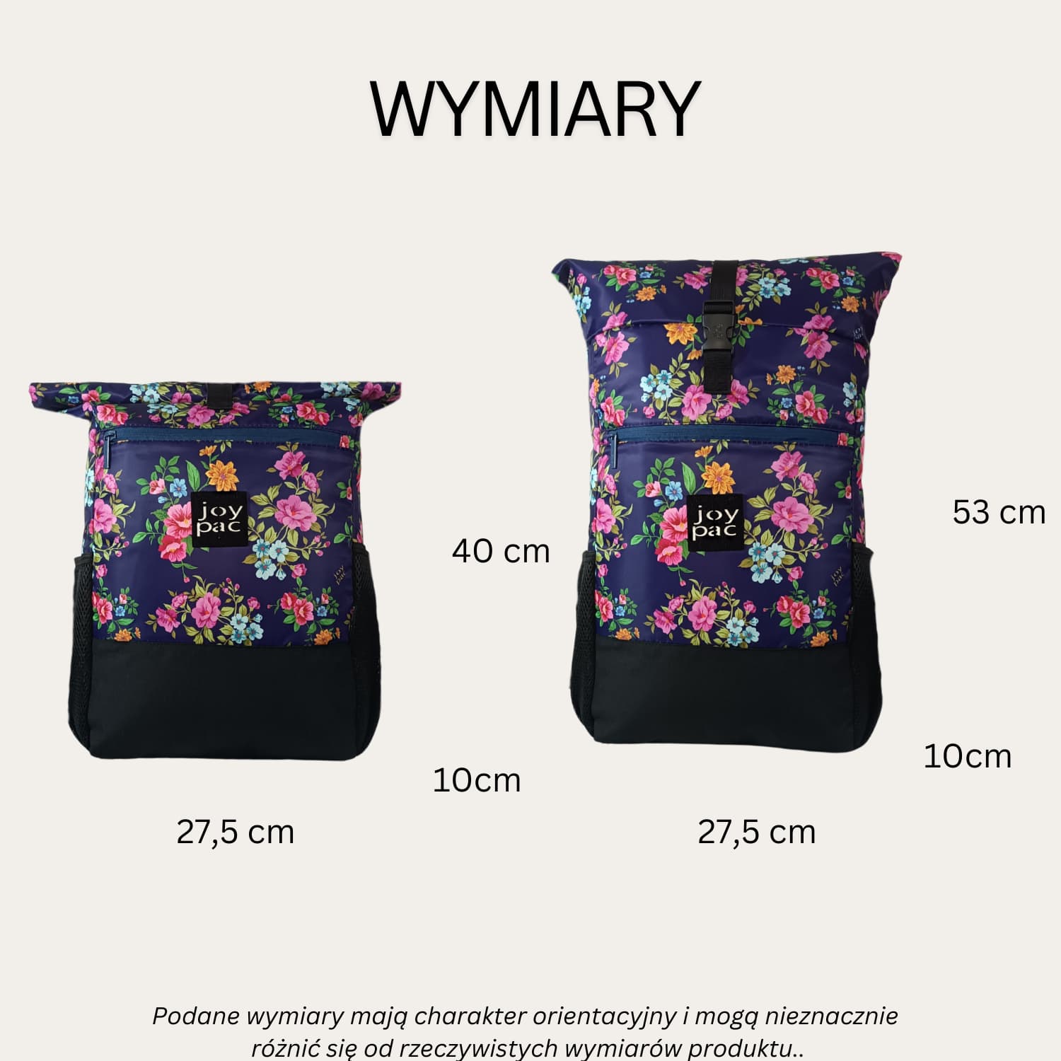 Plecak roll top wielofunkcyjny na laptopa JOYPAC Rollbag kwiatowy