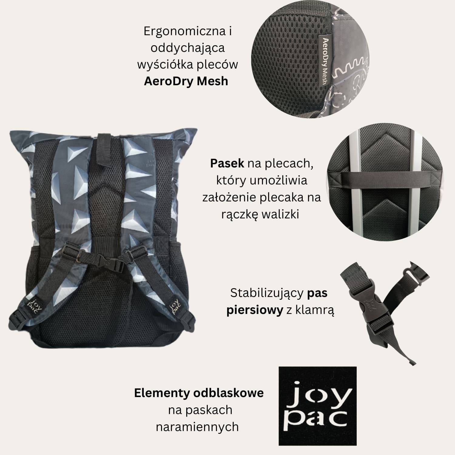 Plecak roll top wielofunkcyjny na laptopa JOYPAC Rollbag czarny