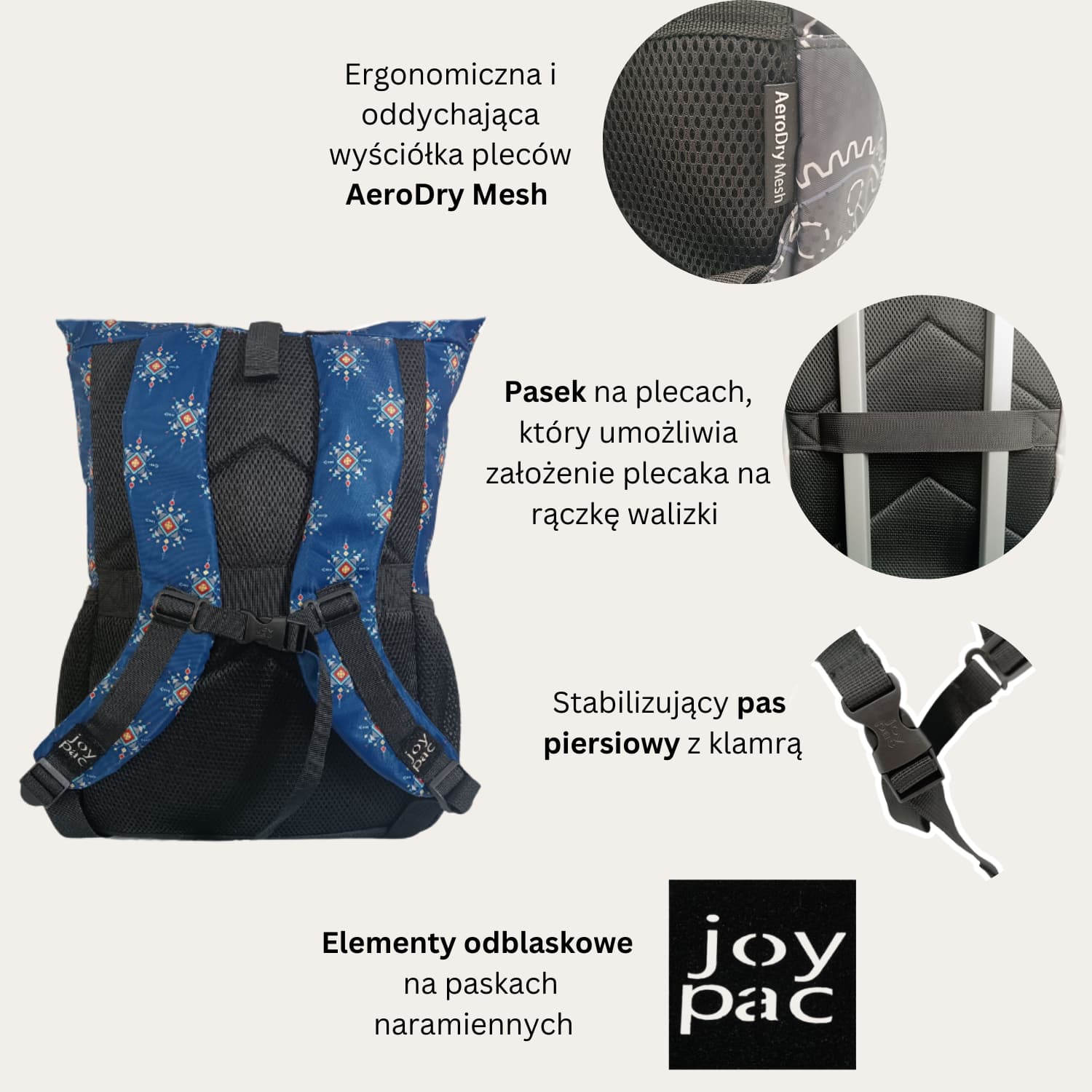Plecak roll top wielofunkcyjny na laptopa JOYPAC Rollbag niebieski