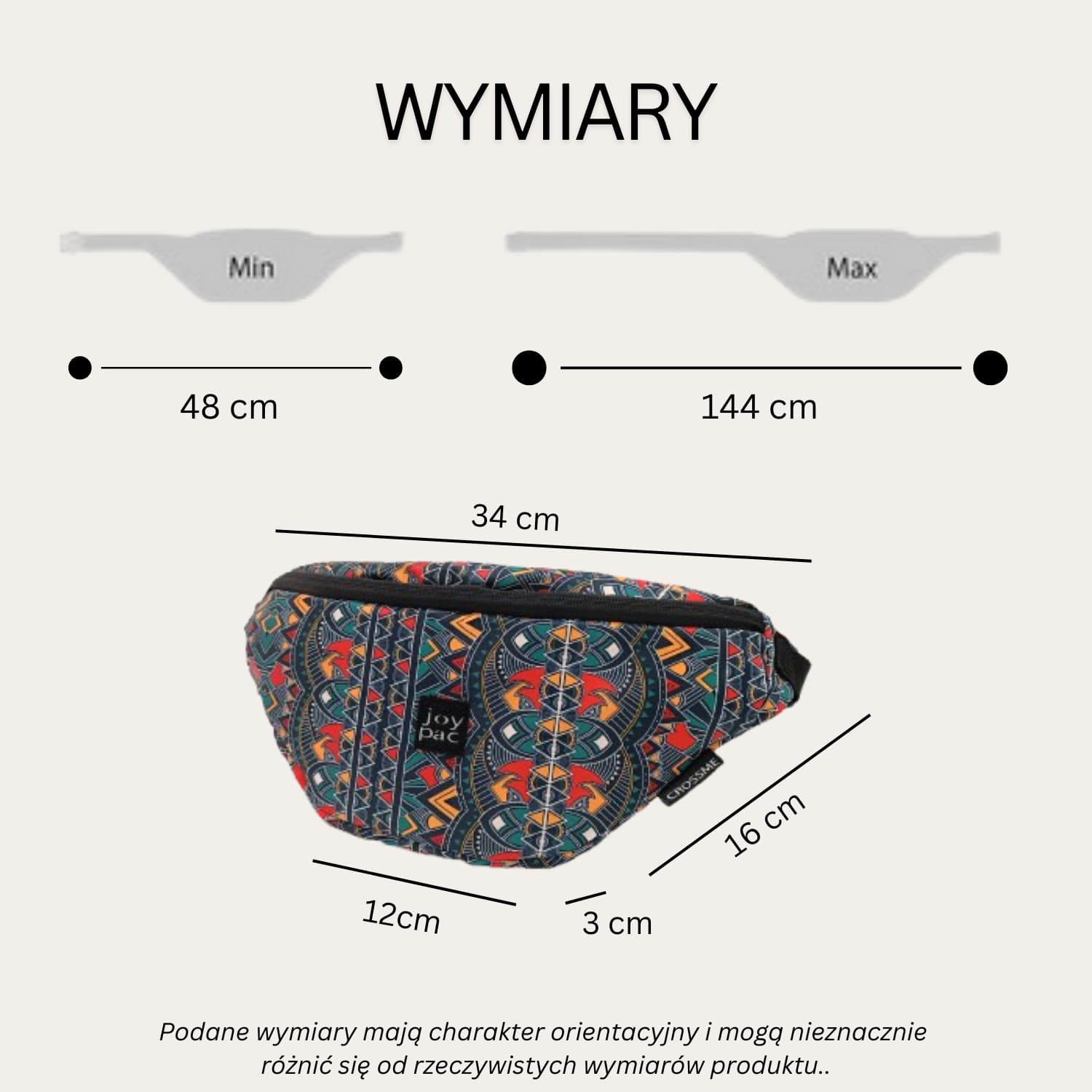 Nerka saszetka JOYPAC Crossme unisex, pojemna, zielona