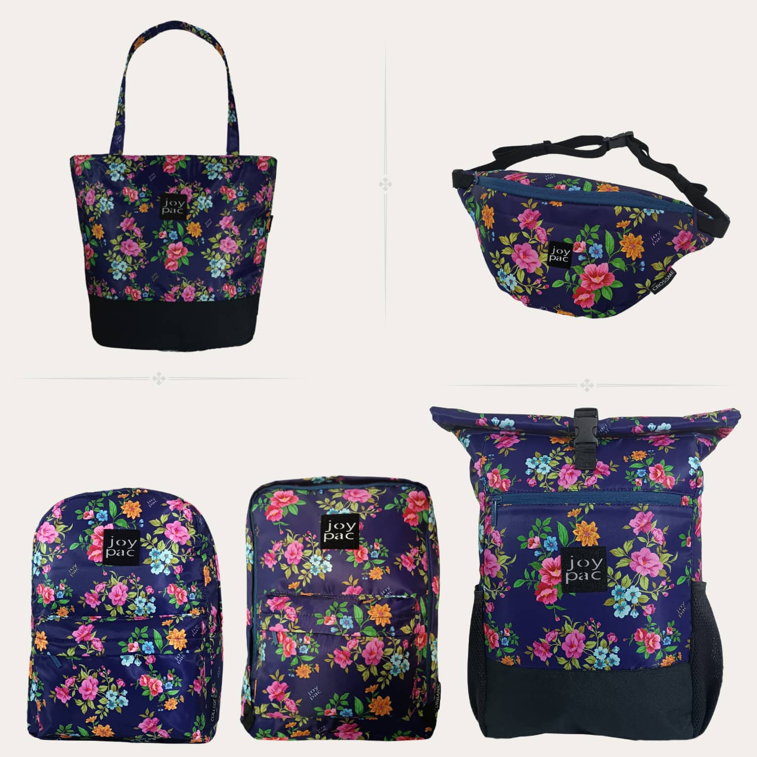 Plecak roll top wielofunkcyjny na laptopa JOYPAC Rollbag kwiatowy