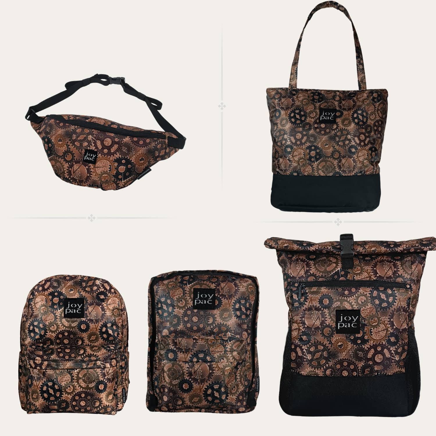 Duża torba damska JOYPAC Shoper tote bag na zakupy brązowa