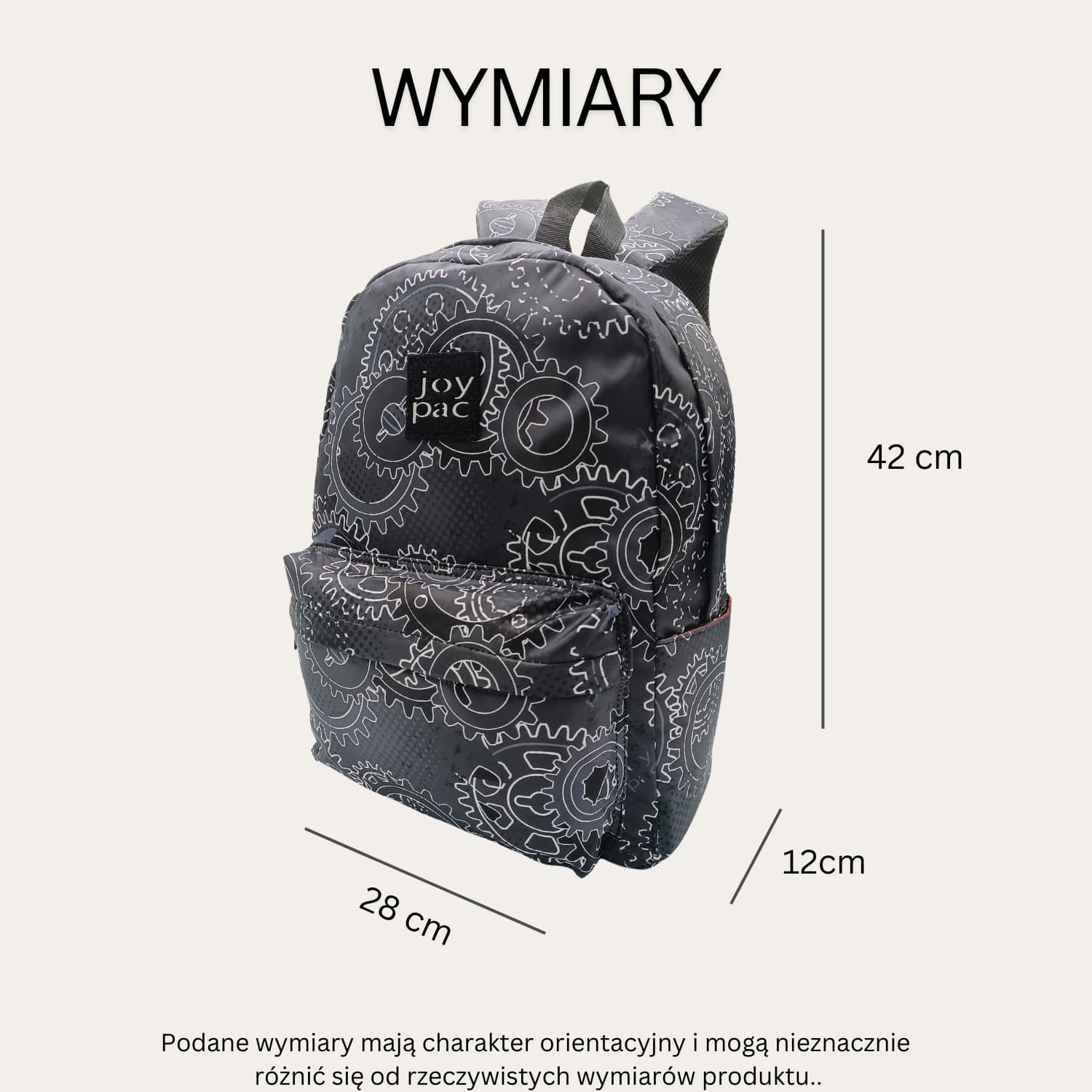 Plecak do samolotu na laptopa 15.6’JOYPAC College ciemny szary
