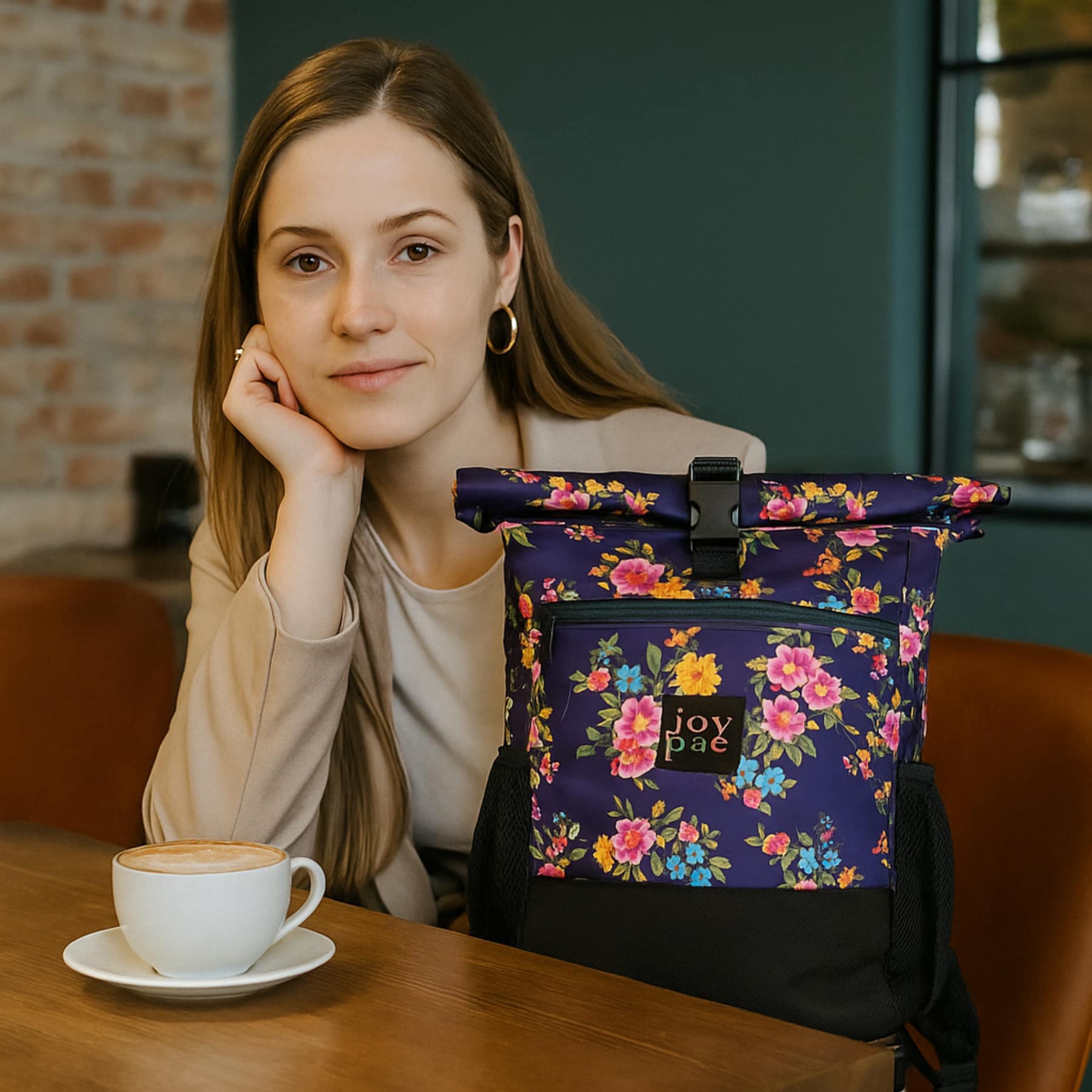 Plecak roll top wielofunkcyjny na laptopa JOYPAC Rollbag kwiatowy