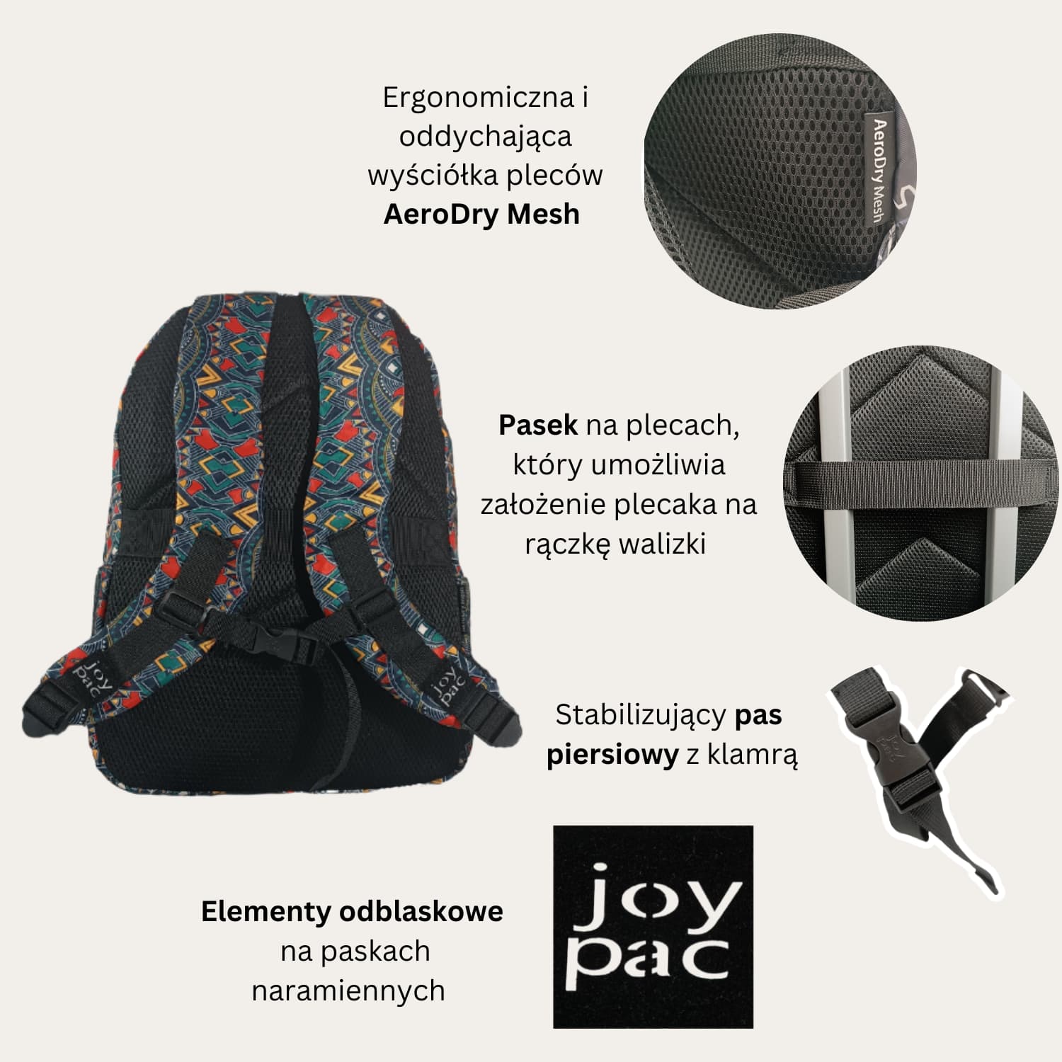 Plecak do samolotu na laptopa 15.6’ JOYPAC College zielony