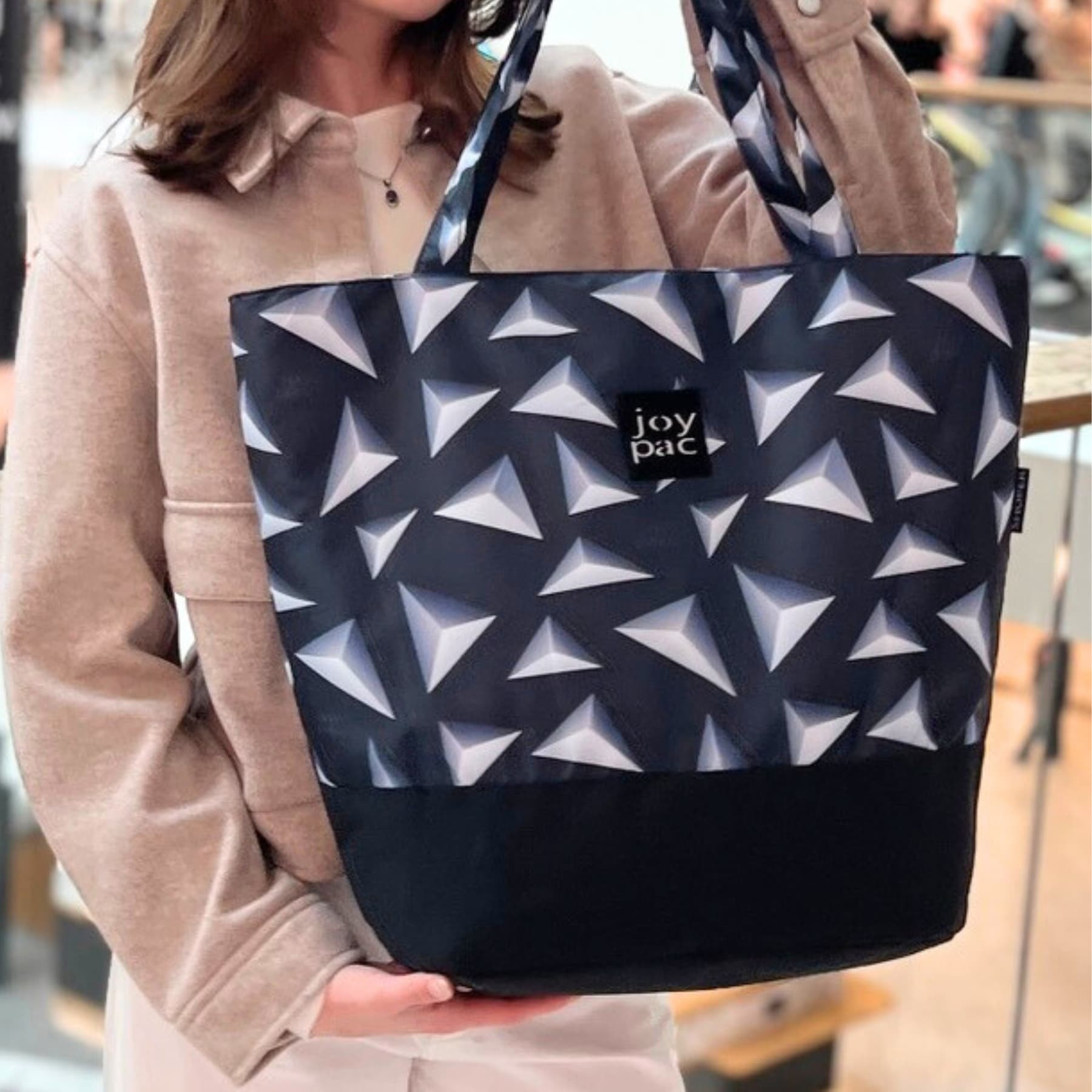 Duża torba damska JOYPAC Shoper tote bag na zakupy czarna
