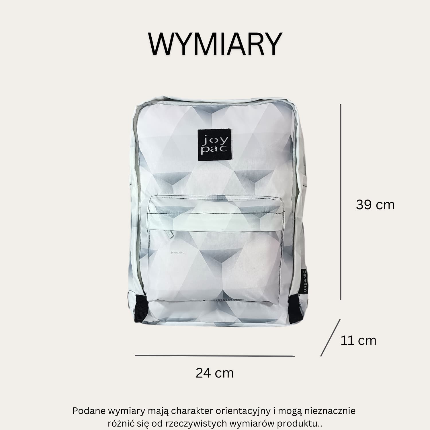 Plecak do samolotu, na laptopa 15.6’ JOYPAC Urbanic biały