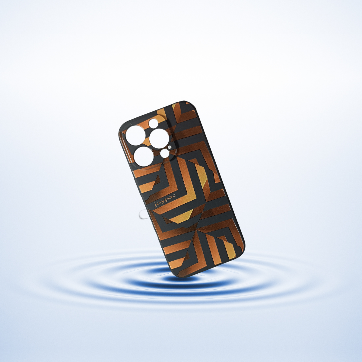 Etui iPhone 15 JOYPAC, case z TPU czarny złoty geometryczny