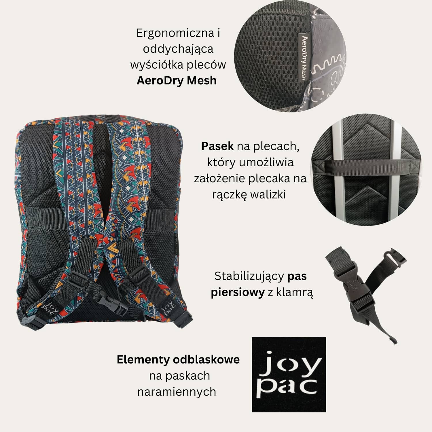 Plecak do samolotu, na laptopa 15.6’ JOYPAC Urbanic zielony