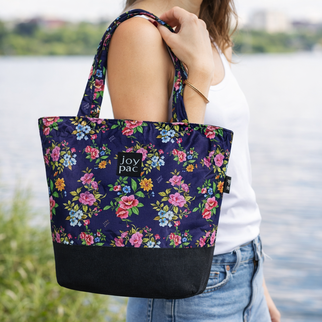 Duża torba damska JOYPAC Shoper tote bag na zakupy kwiatowa