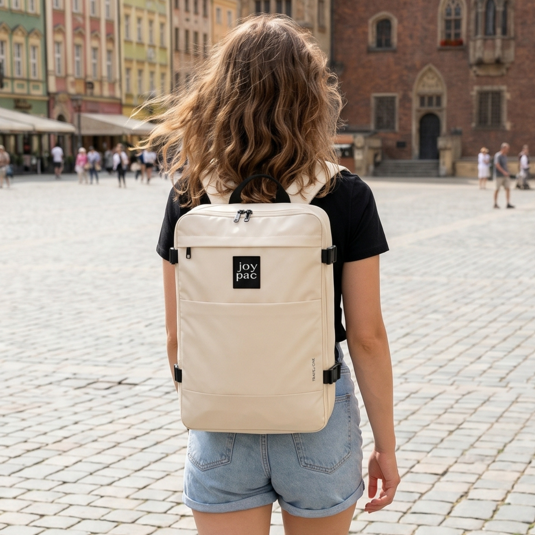 Plecak podróżny JOYPAC TRAVEL-ONE 40x30x20 bagaż podręczny do samolotu kremowy