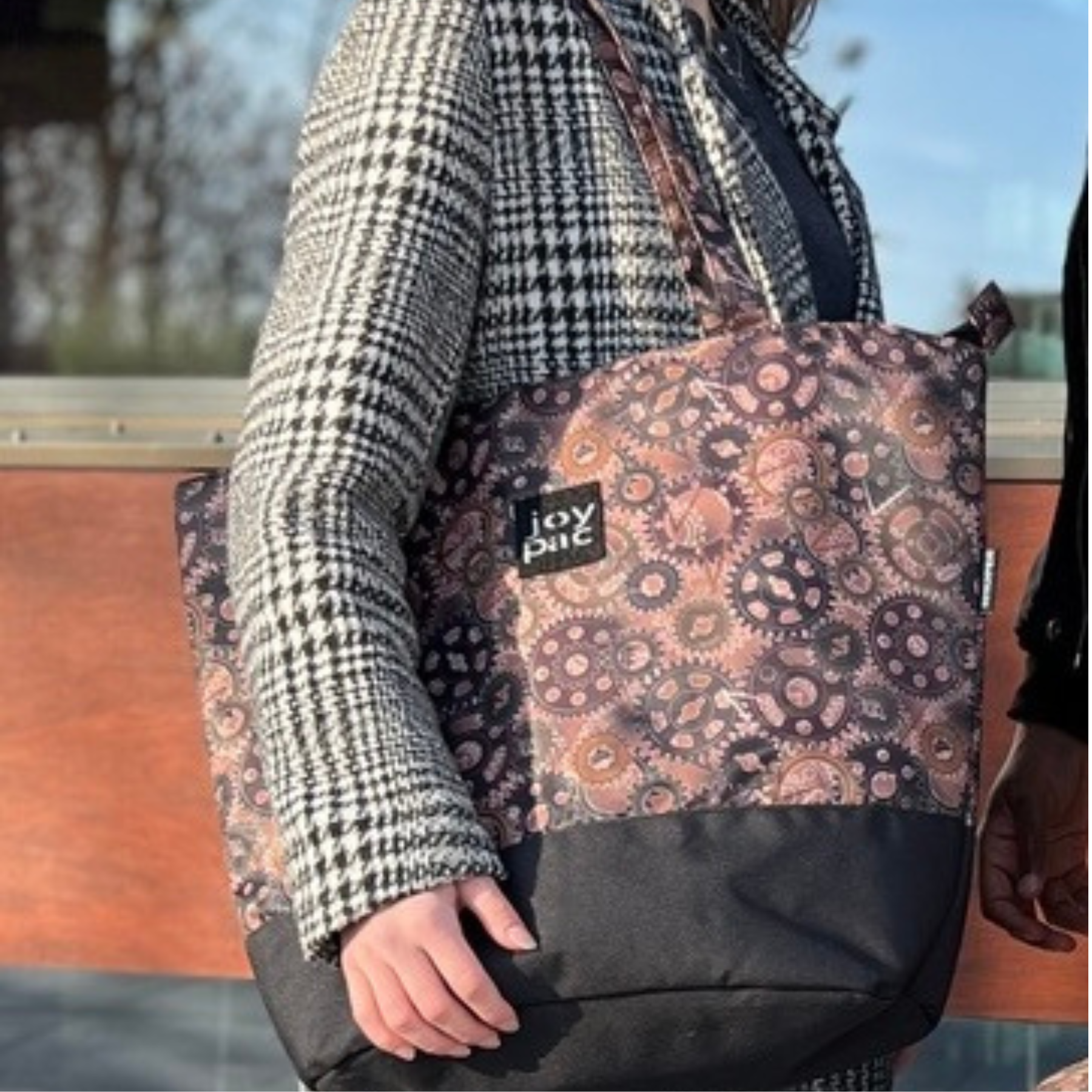 Duża torba damska JOYPAC Shoper tote bag na zakupy brązowa