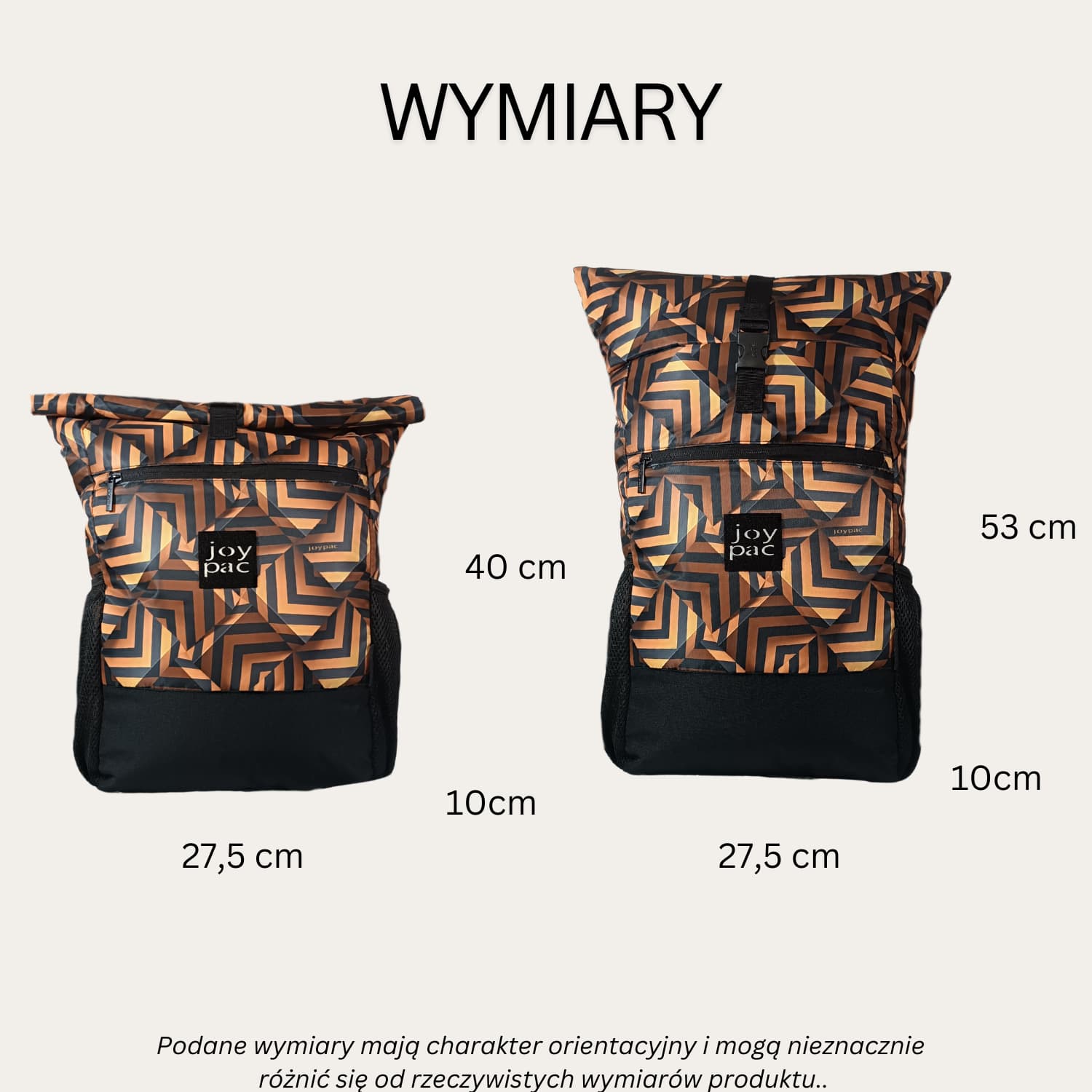 Plecak roll top wielofunkcyjny na laptopa JOYPAC Rollbag czarno-złoty