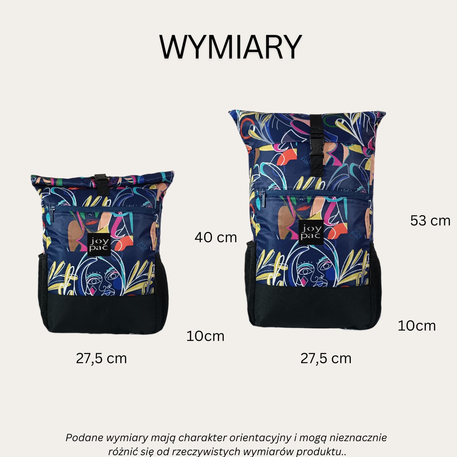 Plecak roll top wielofunkcyjny na laptopa JOYPAC Rollbag granatowy kolorowy