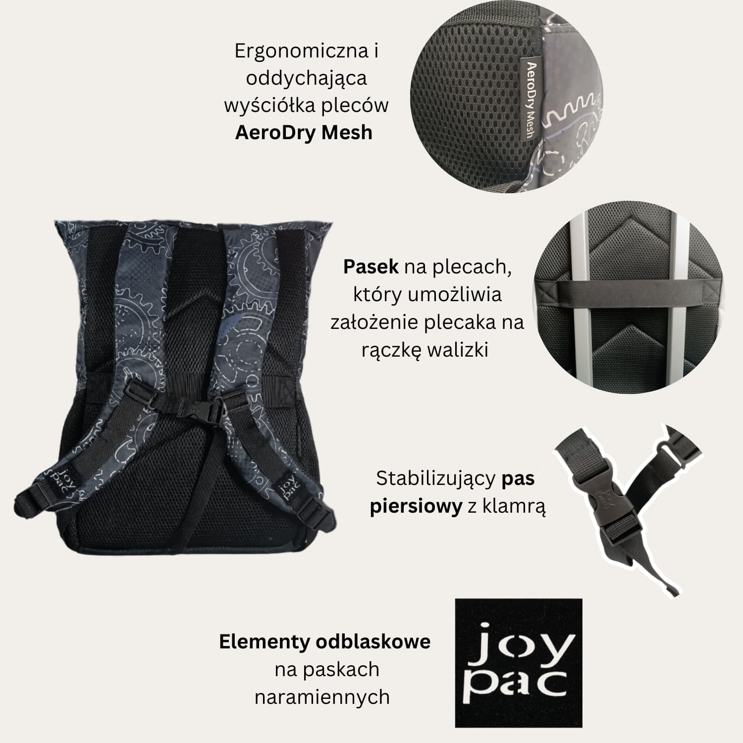 Plecak roll top wielofunkcyjny na laptopa JOYPAC Rollbag grafitowy