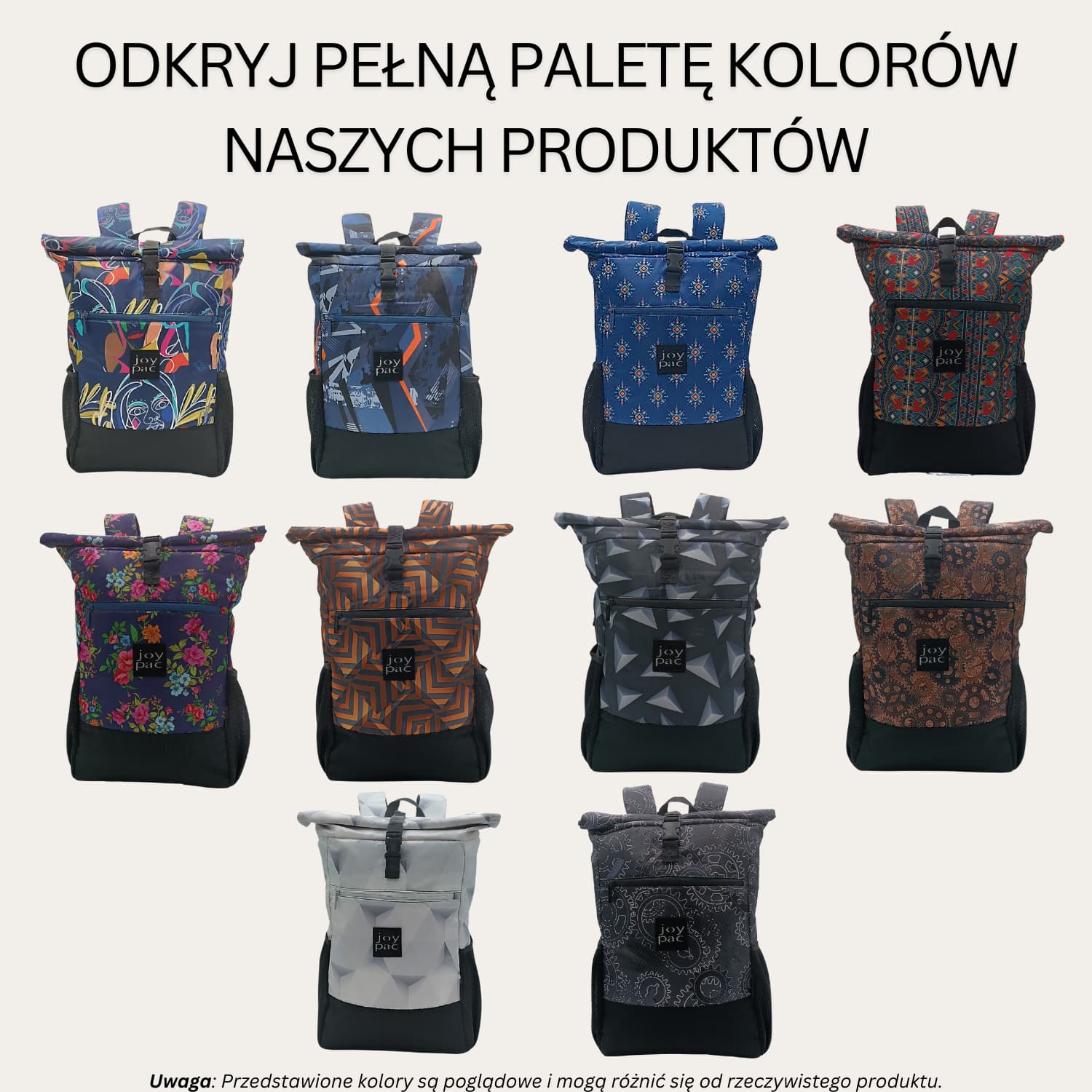 Plecak roll top wielofunkcyjny na laptopa JOYPAC Rollbag granatowy kolorowy