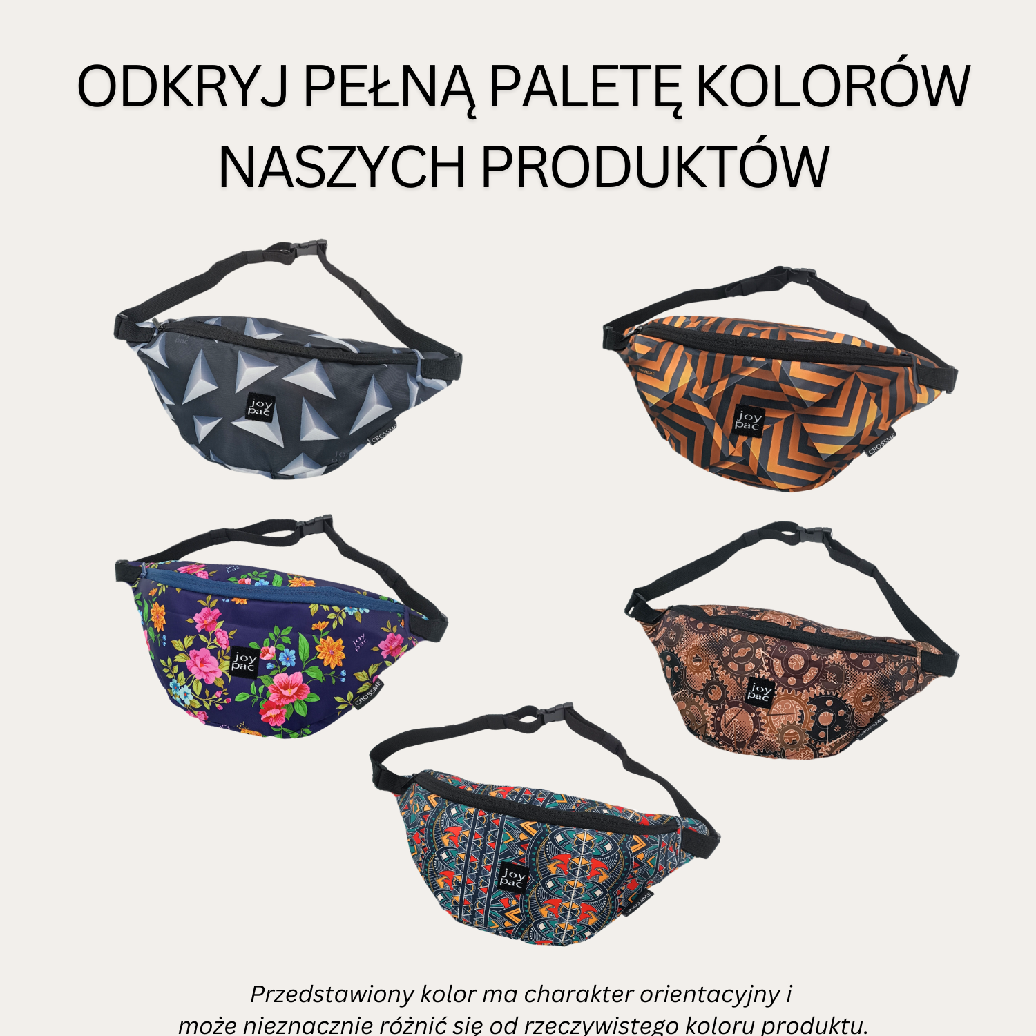 Nerka saszetka JOYPAC Crossme unisex, pojemna, kwiatowa