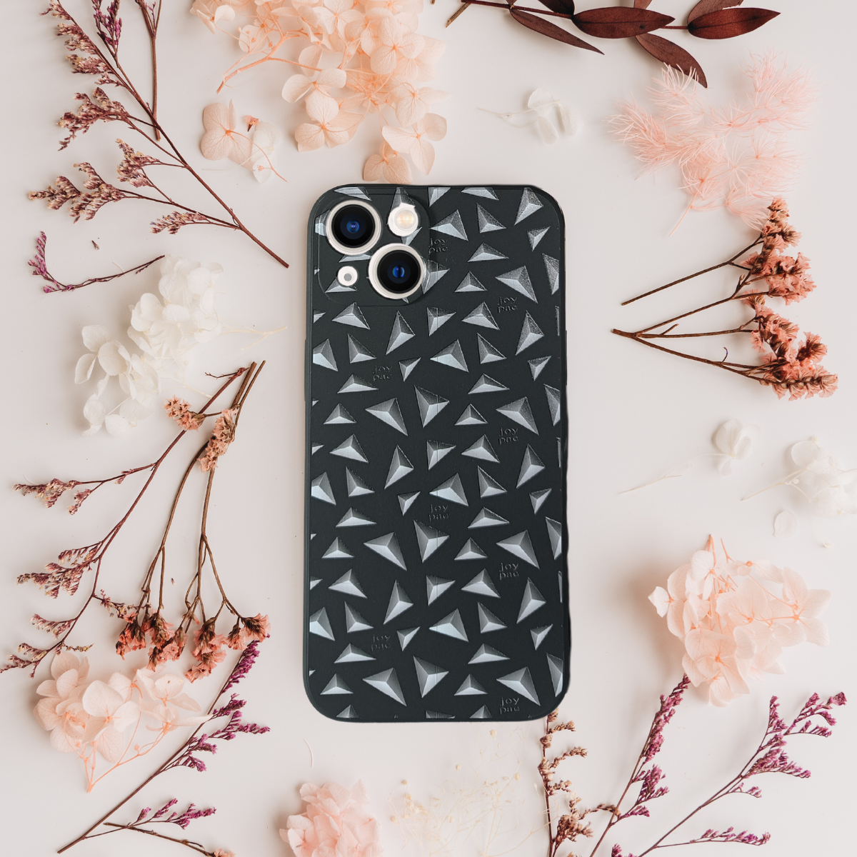 Etui iPhone 14 JOYPAC z TPU, czarne geometryczne