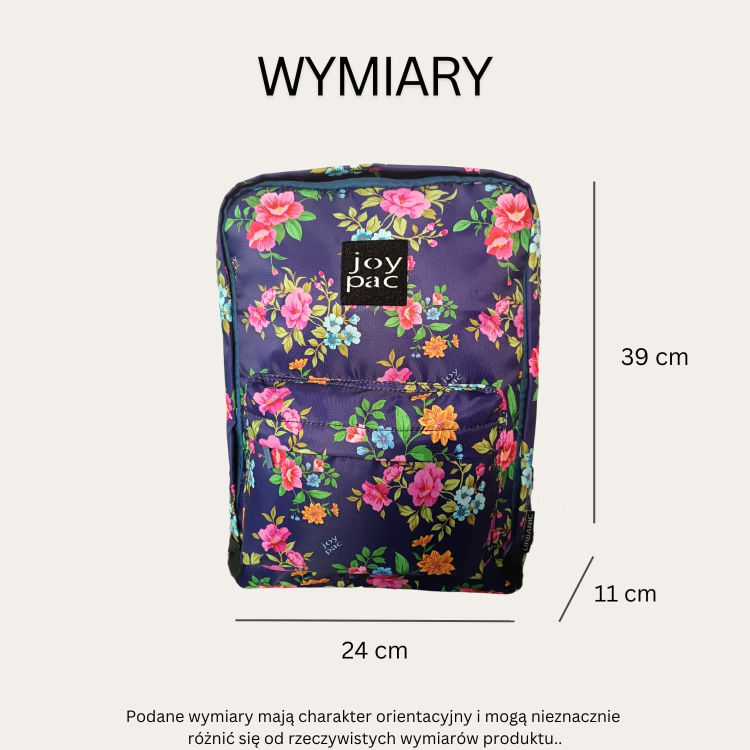Plecak do samolotu, na laptopa 15.6’ JOYPAC Urbanic kwiatowy