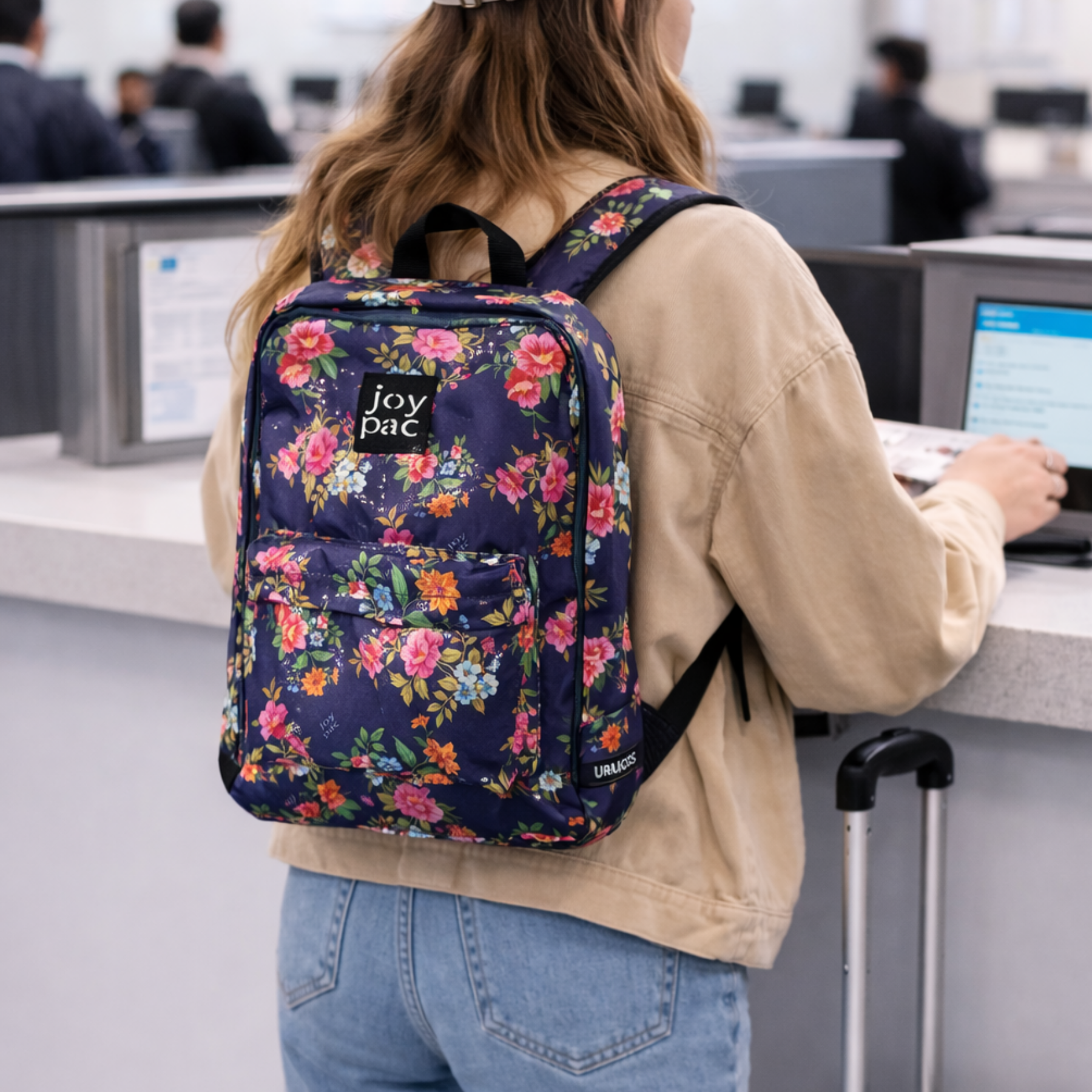 Plecak do samolotu, na laptopa 15.6’ JOYPAC Urbanic kwiatowy