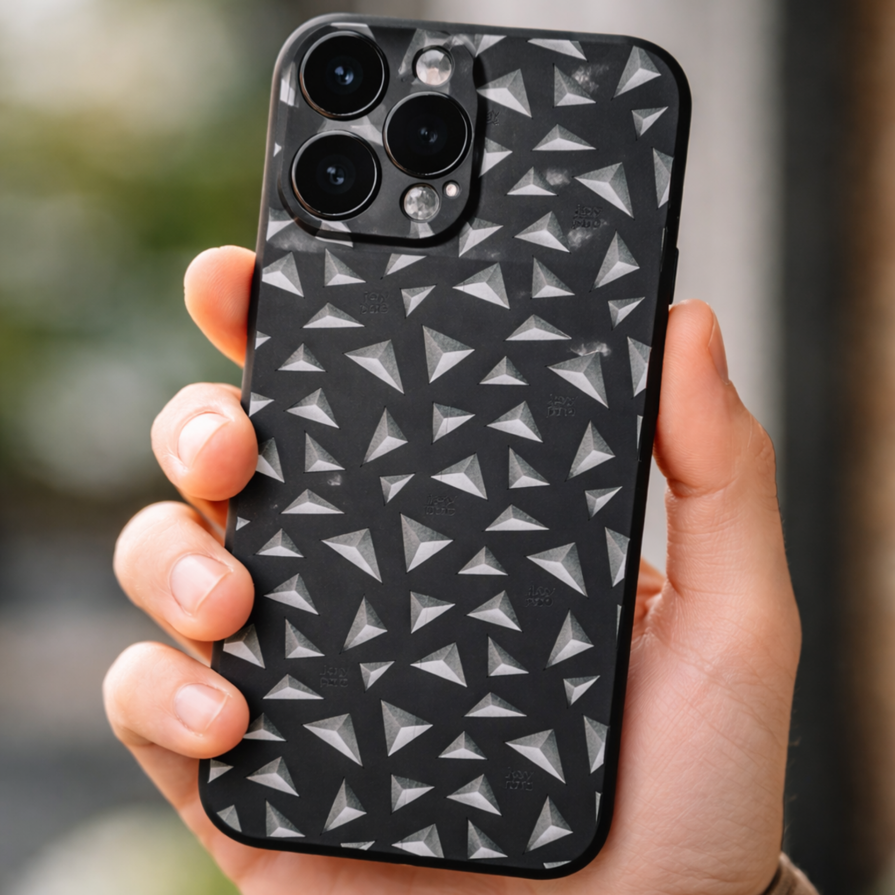 Etui iPhone 14 Pro JOYPAC, TPU, czarne geometryczne