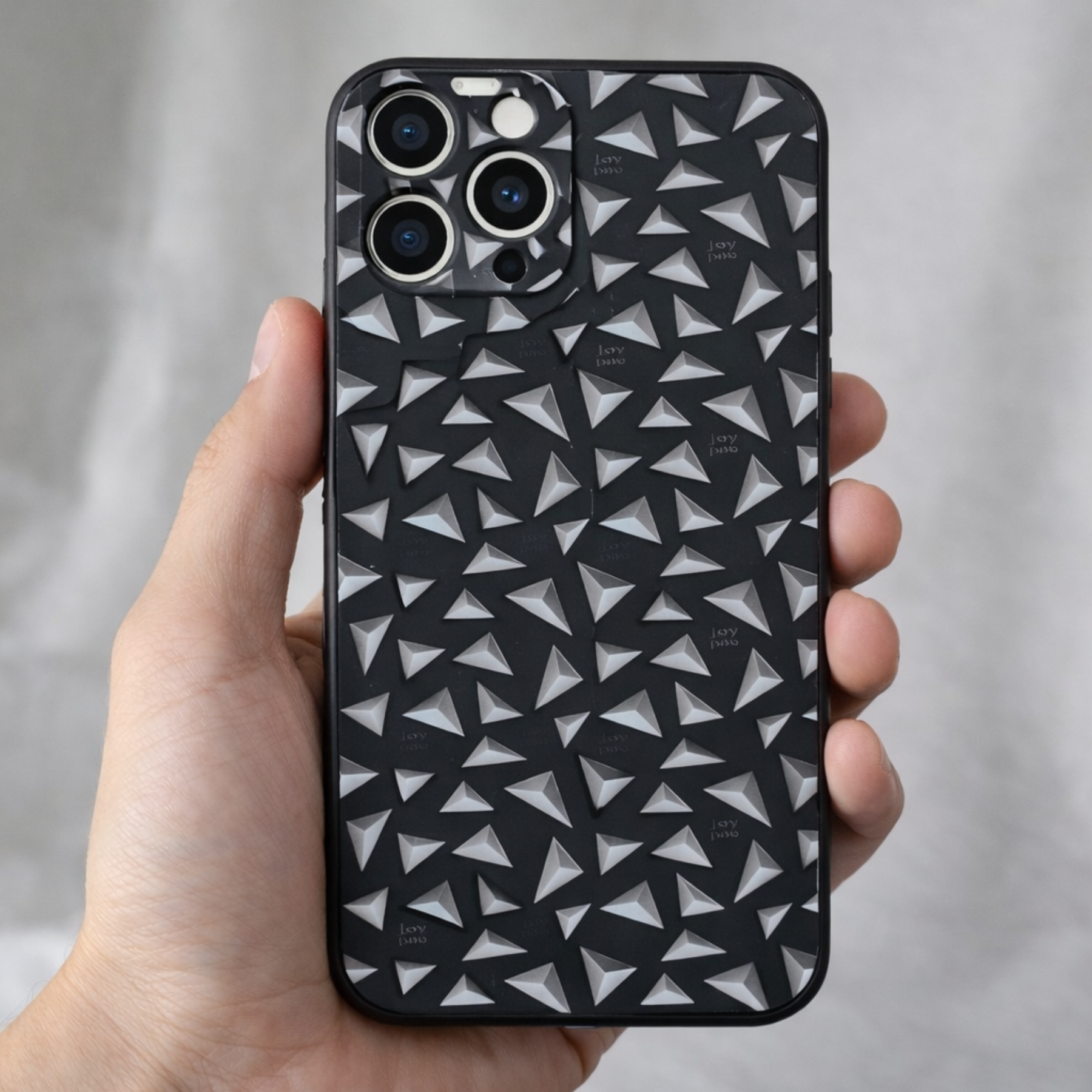 Etui iPhone 13 Pro Max JOYPAC z TPU, czarne geometryczne