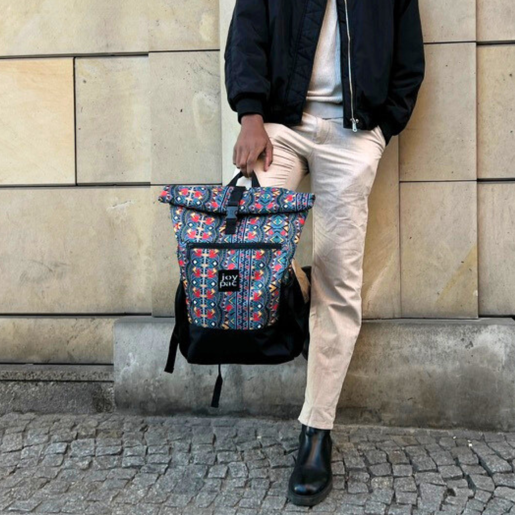 Plecak roll top wielofunkcyjny na laptopa JOYPAC Rollbag etniczny